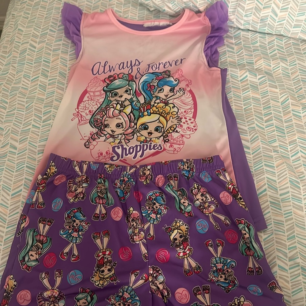 Shopkins Girls Two Piece Set Pajamas